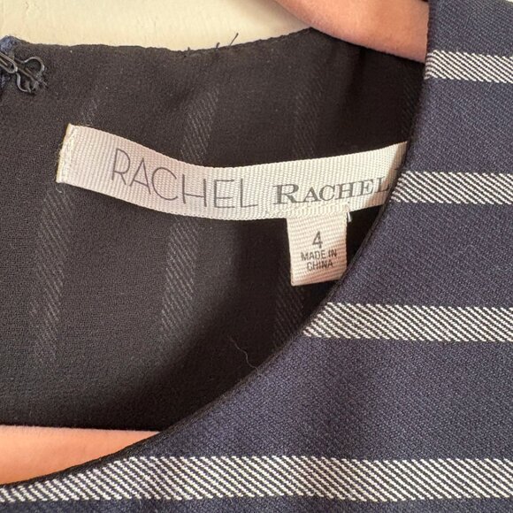 Rachel Rachel Roy Asymmetrical Striped Sleeveless Dress Size 4 Navy/White - Picture 2 of 3